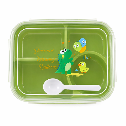 Kids Bento Lunch Box with Compartments (Dinosaur Design)