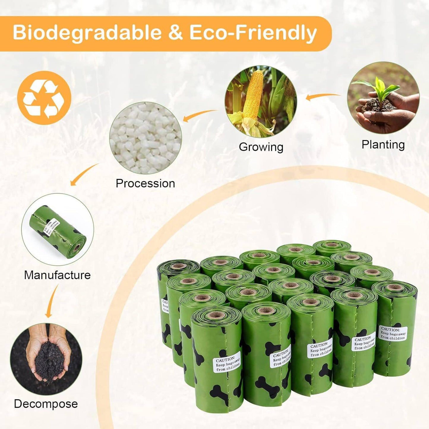 Dog Poop Bags (270pcs / 18 Rolls)