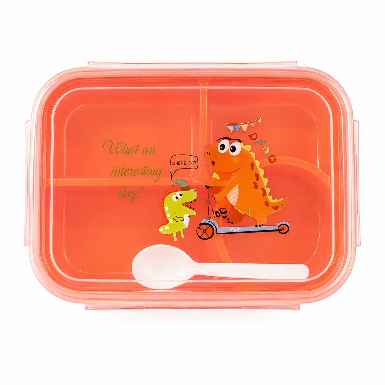 Kids Bento Lunch Box with Compartments (Dinosaur Design)