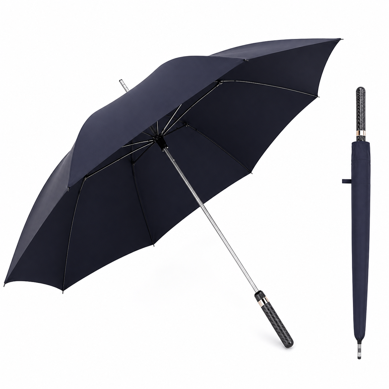 Carbon Fiber Lightweight Business Umbrella – Semi Auto Open & Windproof