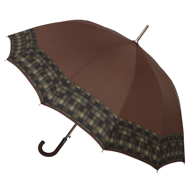 12-Rib Windproof Classic Long Umbrella – Large 115cm Coverage, Durable & Waterproof