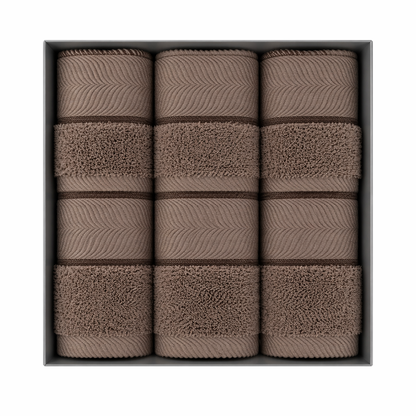 Ultra Soft Antibacterial Cotton Towels (6pcs Set) – Super Absorbent & Skin-Friendly