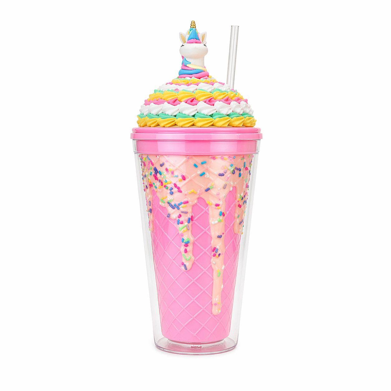 500ML Cute Ice Cream Tumbler Cup with Straw