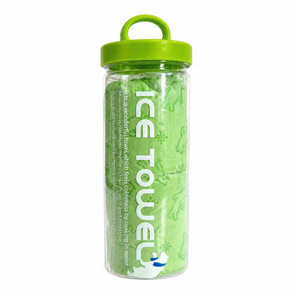 Portable Ice Cooling Towel with Bottle – Quick Dry PVA Sports Towel