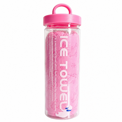 Portable Ice Cooling Towel with Bottle – Quick Dry PVA Sports Towel
