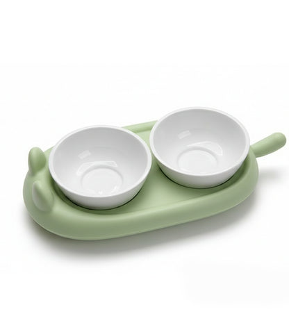 Elevated Double Cat Bowl – Neck Protection Feeding Stand