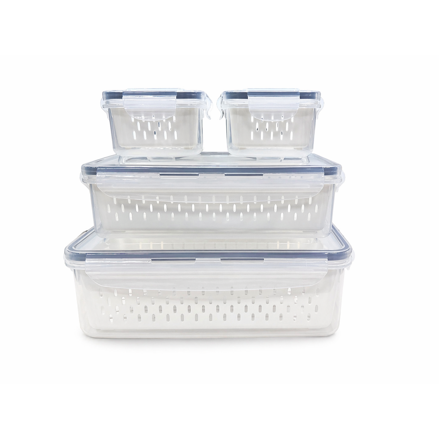 2-in-1 Fresh Keeping Storage Container Set (Drain & Store Design)
