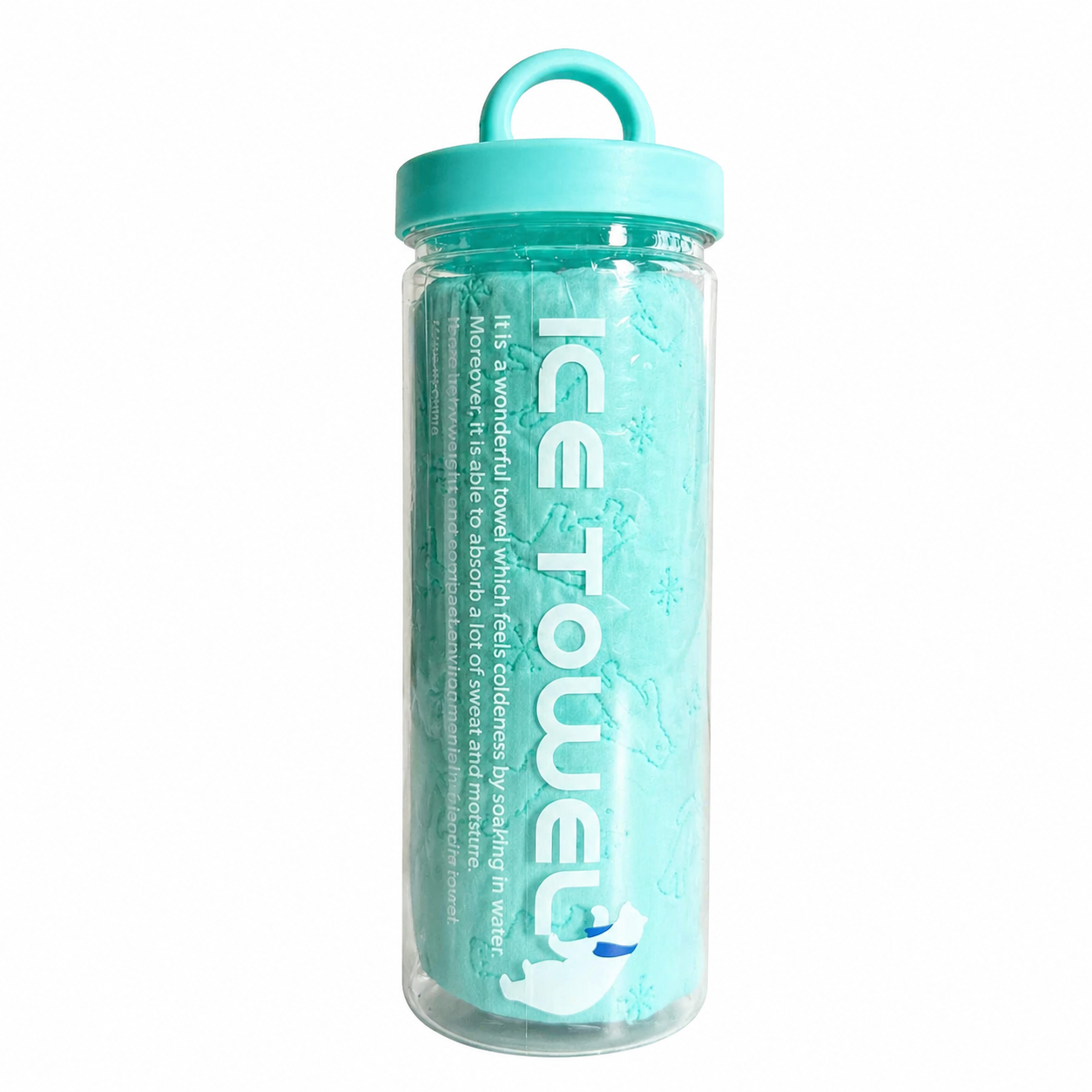 Portable Ice Cooling Towel with Bottle – Quick Dry PVA Sports Towel